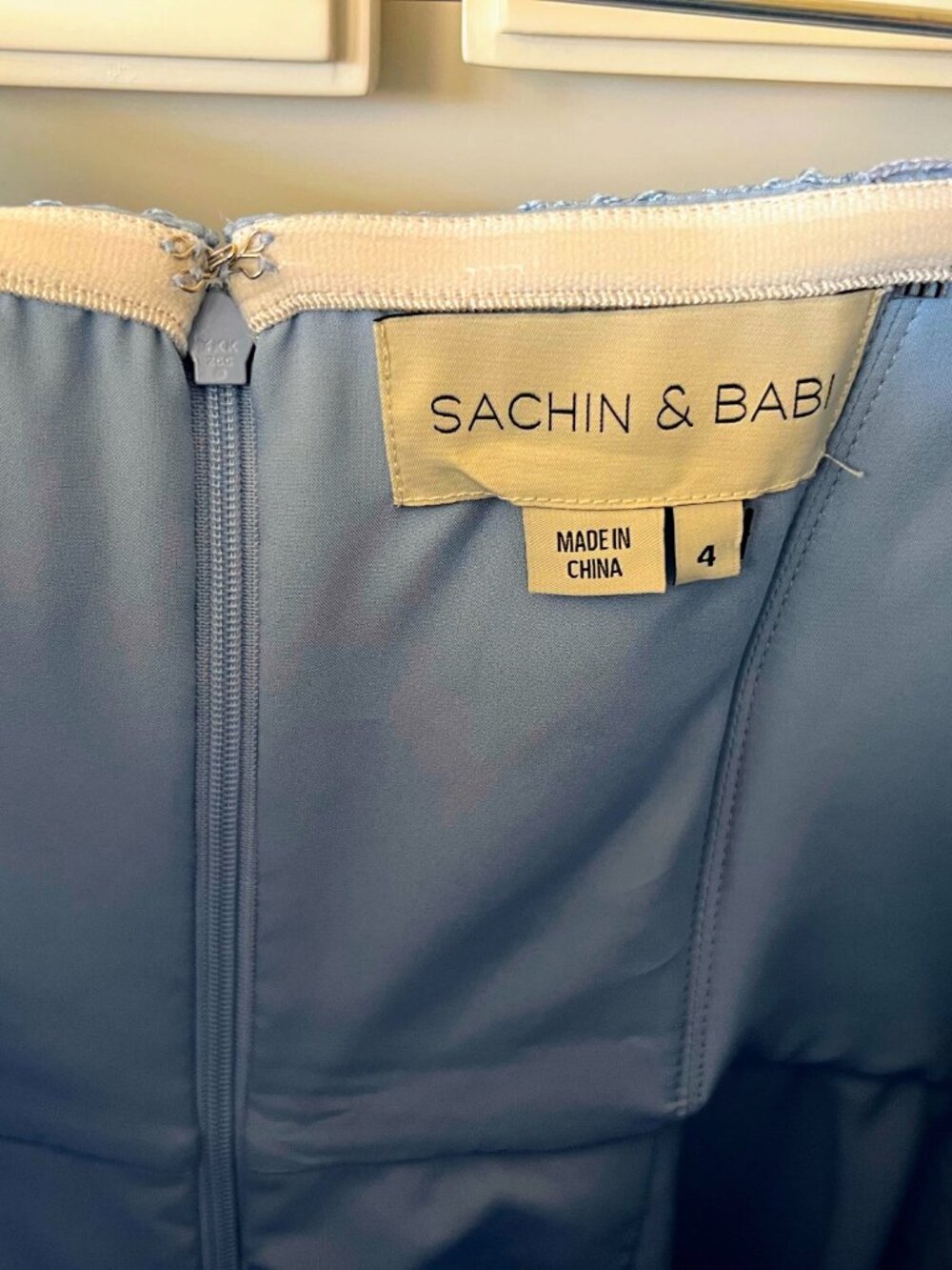 Sachin and Babi Sophia Gown- Ice Blue Excellent Condition! No Alterations! Sz 4 - Picture 6 of 9